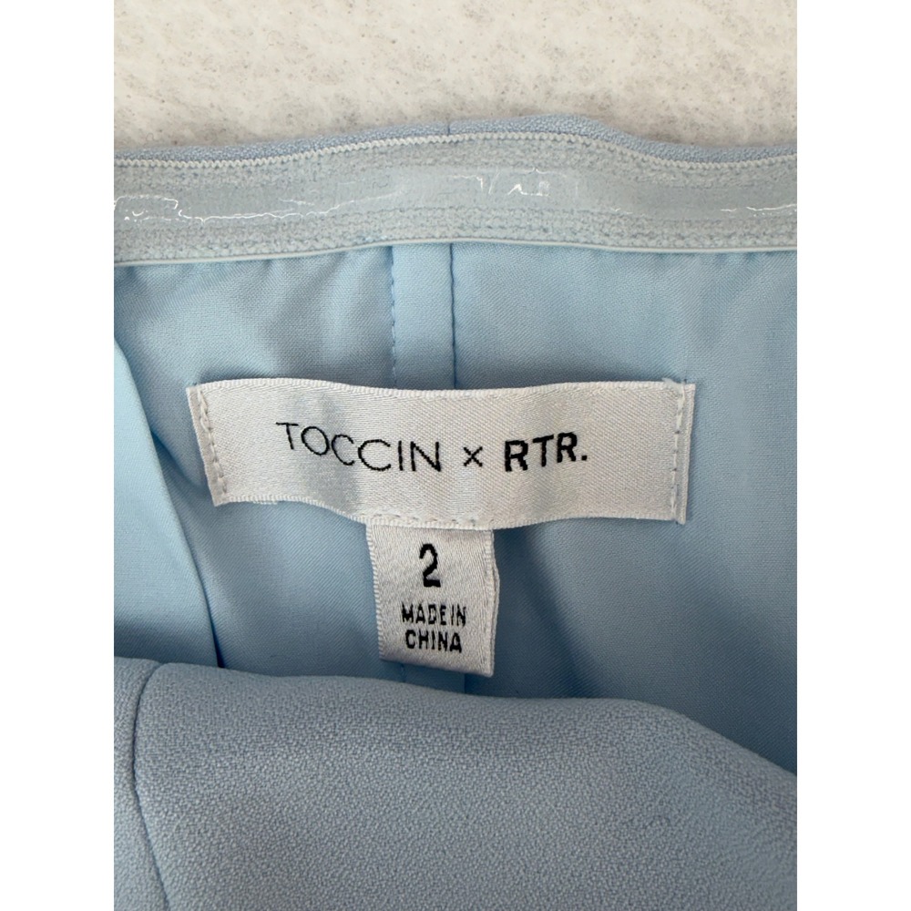 Staud Wells Strapless Corset Midi Dress Light Blue Size 4 - Picture 5 of 9